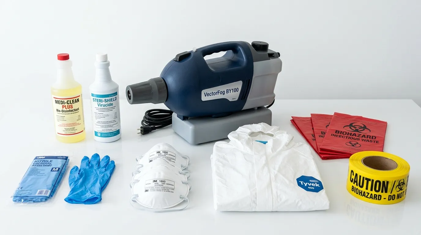 Professional biohazard remediation crew working in Larkfield-Wikiup